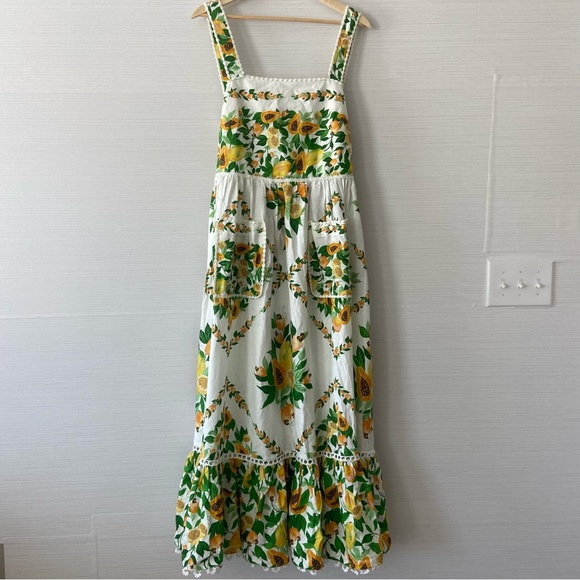 🌿|NWT| Farm Rio Papaya Salad Scarf Maxi Dress - Picture 7 of 16